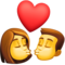 Kiss- Woman- Man emoji on Facebook